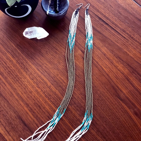 Ghostdancer Jewelry - Ghostdancer LONG Handbeaded earrings